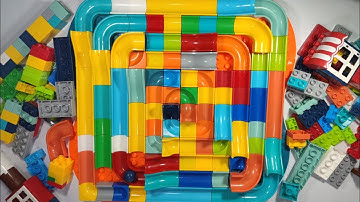 Satisfying Building Block Coaster ASMR Marble Run Race Pyramid Course