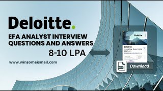 Crack #deloitte Senior Analyst (GFS EFA) Interview | Real Questions & Answers Explained