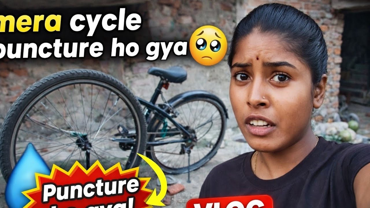 Mera cycle puncture ho gya🥺 #riyajourneyvlogs #vlog6