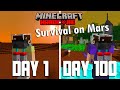 I Survived 100 Days On Mars In Minecraft Hardcore... here's what happened