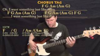 Miniatura de "Something Just Like This (The Chainsmokers) Bass Guitar Cover Lesson in C with Chords/Lyrics"