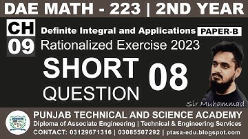 DAE MATH 223 Chapter 9 Short Question 8 | Sir Muhammad