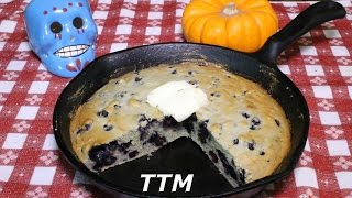 Easy Blueberry Cornbread in a Cast Iron Skillet~Simple Baking~Toaster Oven Recipe