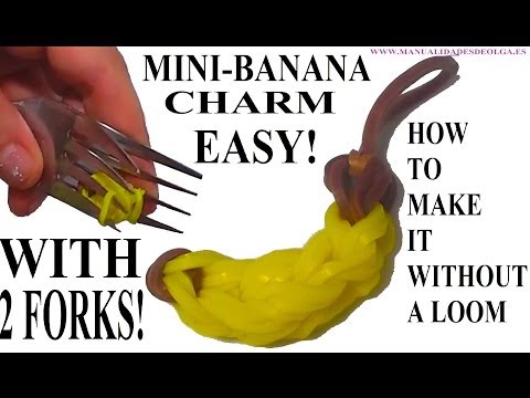 easy!.-banana-charm-with-two-forks-without-rainbow-loom-tutorial.-(mini-fruit)