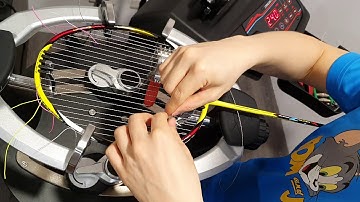 How to string badminton racket using Yonex 4 knots stringing technique