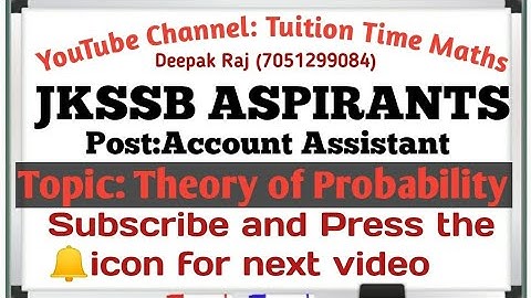 jkssb Account assistant | Topic Theory of probability #2 (Random experiment and sample space)