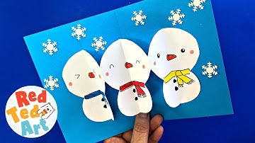 EASY Snowman Pop Up Card DIY - 3d Christmas Card Crafts & Winter Card Designs