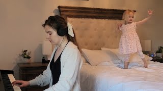 Mom plays Piano and daughter dances!