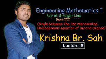 Angle between the lines represented by homogeneous equation of second degree.