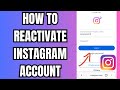How to Reactivate Instagram Account 2026
