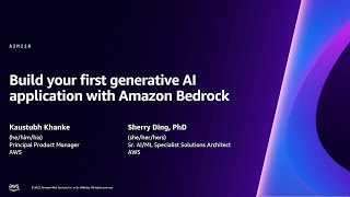 AWS re:Invent 2023 - Build your first generative AI application with Amazon Bedrock (AIM218) screenshot 2