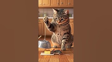 Shocking! 😱😱The cat sets a trap and waits in silence #tabbycat #trap