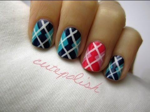 Cute Argyle Nail Art