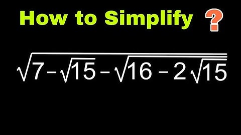 How to Simplify The Radical Problem | Olympiad Math Question