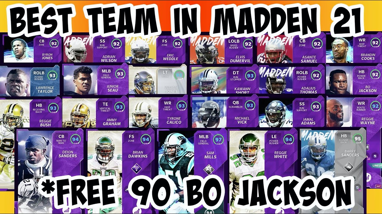 BEST TEAM IN MADDEN 21 ULTIMATE TEAM *FREE 90 BO JACKSON* MICHAEL VICK ~ REGGIE BUSH ~ DEION SANDERS