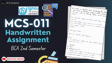 MCS-011 Handwritten Solved Assignment 2024 (January) | IGNOU BCA Handwritten Assignments | #ignou
