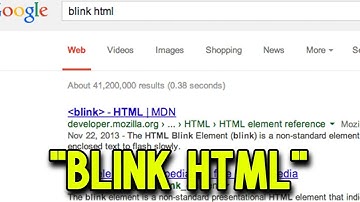 Blink HTML Google Easter Egg