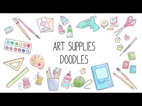 Art Supplies Doodles – Cute Doodles & Watercolor Ideas 