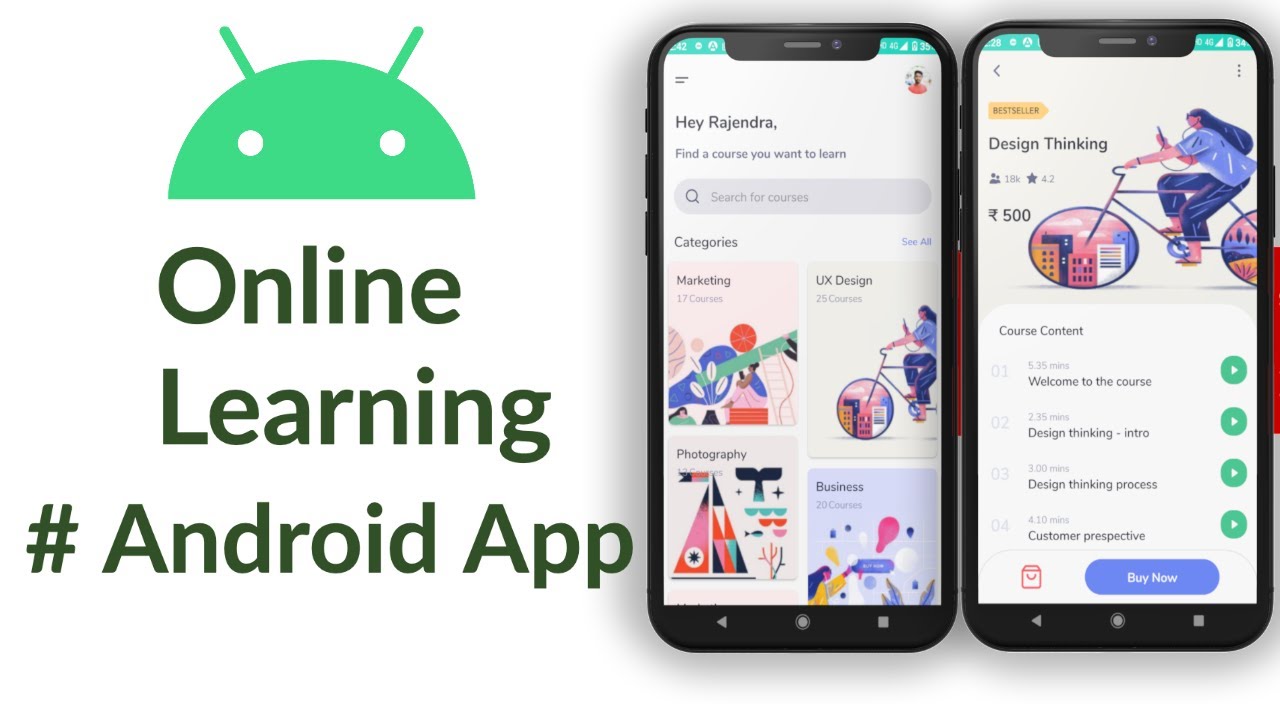 Online Learning Android App | Android Studio Tutorial