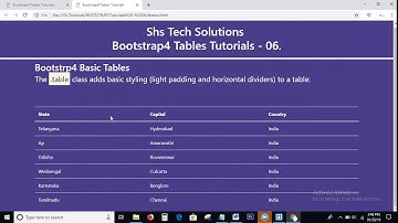 Bootstrap 4 Tutorials - 06 | Bootstrap 4 Basic Tables Tutorials | Bootstrap 4 Table Classes