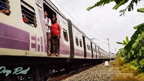 Exciting crossing of EMU Local Train on beautiful classic curve - Indian Railways