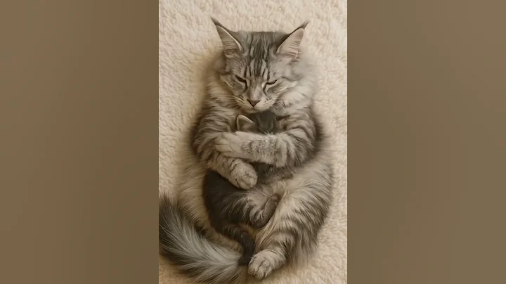 Video 10785271: mainecoon, cat mom kitten, cat kitten baby love, perfect cat, kitten cuddles