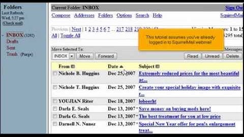 How to search for messages in SquirrelMail
