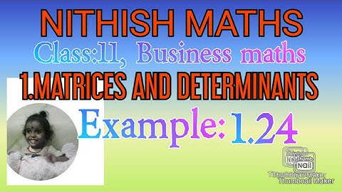 Class:11(Business Maths),Ch.1,  Example 1.24, Verify the system is viable (Hawkins Simon condition)