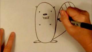 How to Draw a Beaver Cartoon Easy Drawing Tutorial