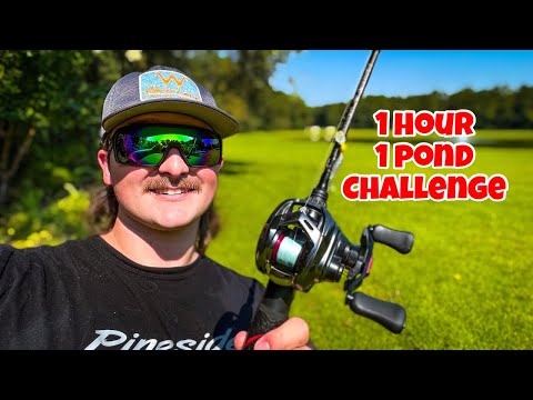 1 Hour 1 Pond Fishing Challenge (FINALLY Caught One!) 