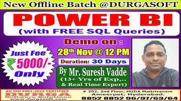 POWER BI Offline Training @ DURGASOFT