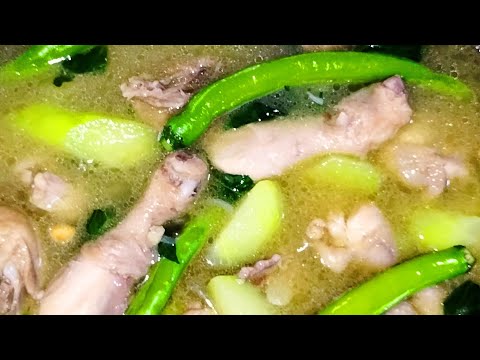 Tinolang Manok with Chayote at Chili Leaves