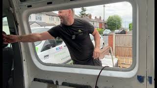 VW Crafter conversion side window installation