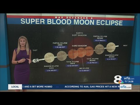 Video: La ce oră este eclipsa de lună în Tampa?