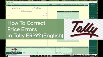 How To Correct Price Errors in Tally ERP9? (English)