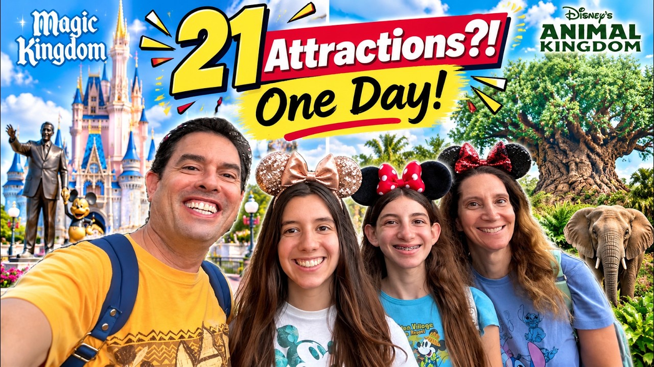 We Did 21 Attractions in ONE DAY at Disney World! 2 Parks + Ohana
