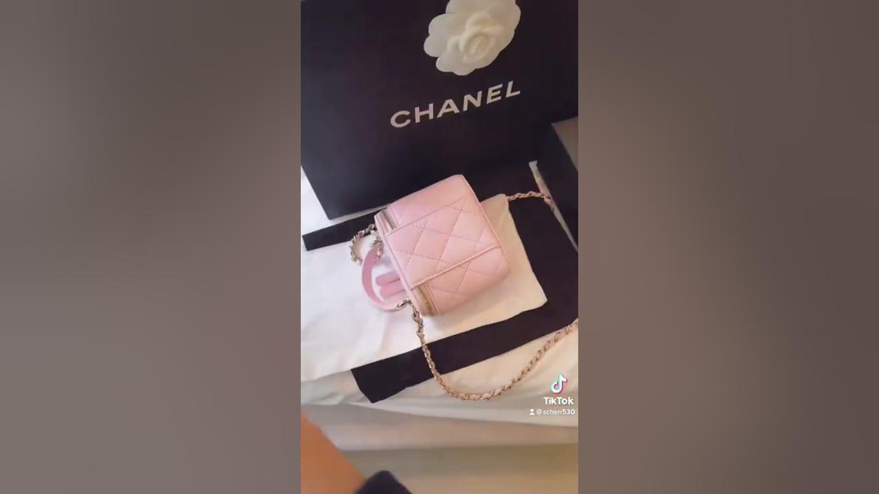 CHANEL 22P MINI VANITY WITH MIRROR IN ROSE CLAIRE CAVIAR [UNBOXING