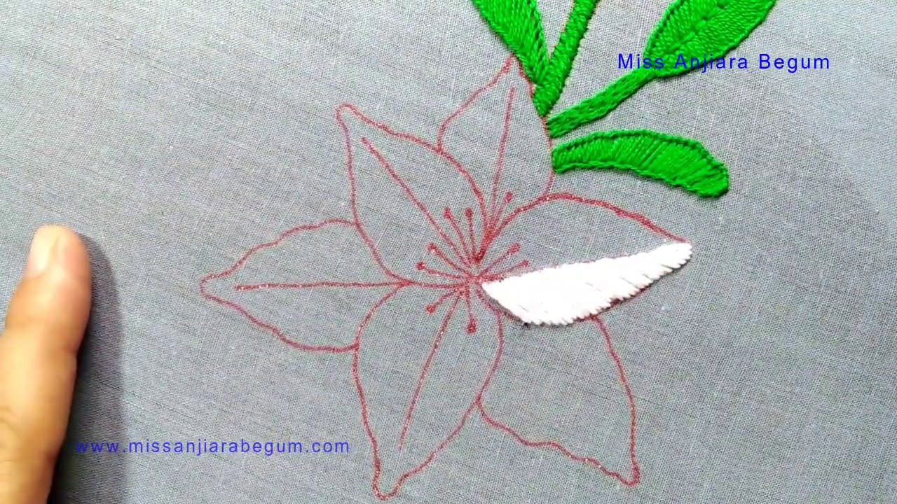 Easter Lily Stitching Tutorial,Easter lily Embroidery Design