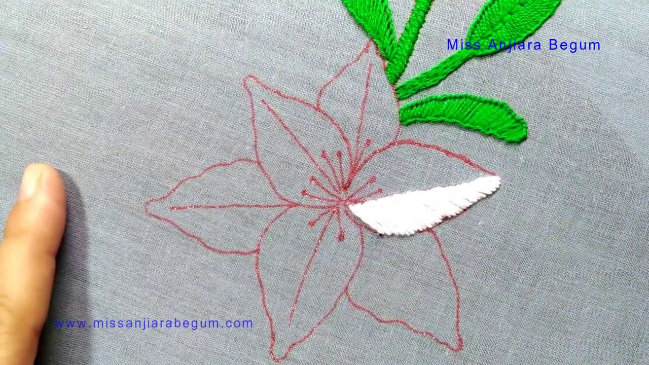 Easter Lily Stitching Tutorial,Easter lily Embroidery