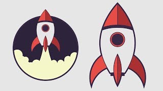 How To Draw a Rocket Spaceship in Adobe Illustrator 🚀 screenshot 1