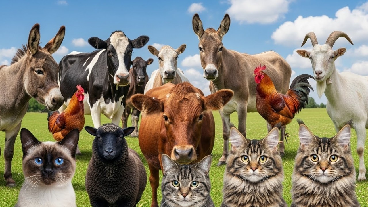 Farm Animal Compilation: Pig, Sheep, Cow, Goat, Duck, Chicken, Dog