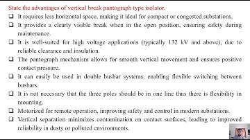 SGP Video short on State the advantages of vertical break pantograph type isolator in English