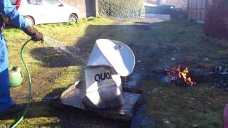 Oil drum crushed by vacuum
