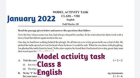 Model activity task class 8 English January 2022/Class 8 English activity task January 2022