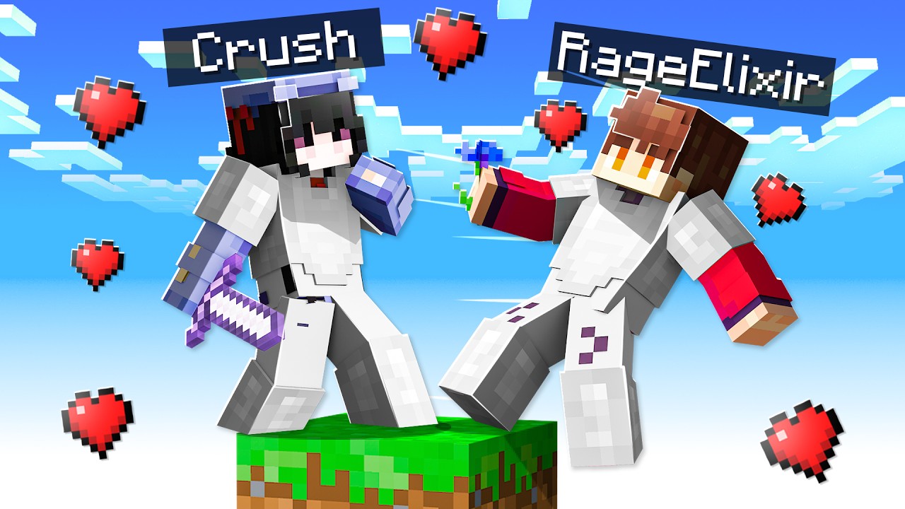 Minecraft But I'm STUCK on ONE BLOCK with My CRUSH!