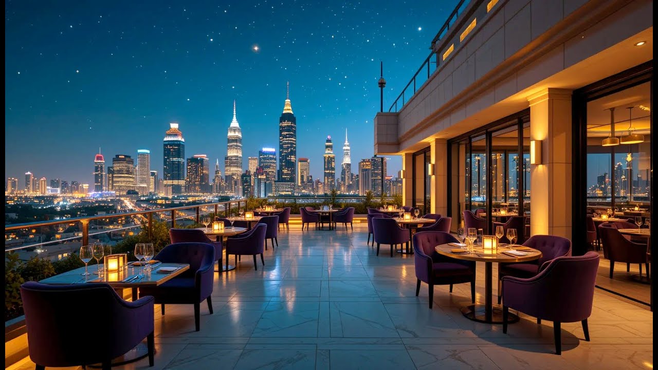 Velvet Rooftop Jazz 🌃 | Smooth Lounge Jazz for Elegant Nights & City ...