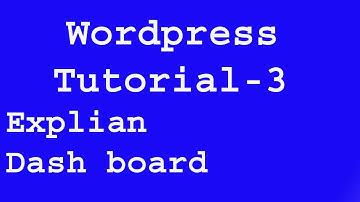 Wordpress dashboard tutorial | wordpress Tutorial - 3 Hindi