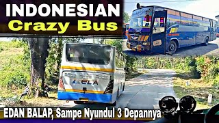 Indonesian Crazy Bus ❗ Edan Balap , Nyundul 3 Depannya ❗| trip RODA TRANS BERSEMI ' Mawar Biru '