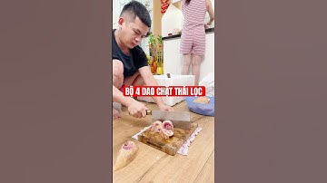 Trải nghiệm bộ 4 dao chặt, thái, lọc thép không gỉ, độ bền cao, cán gỗ chắc chắn