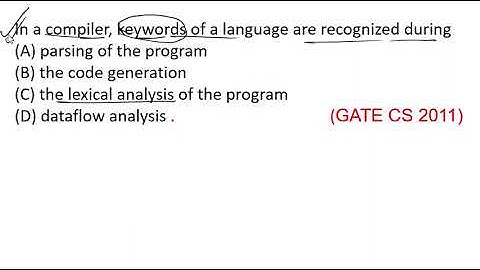 Compiler Design PYQ Gate CSE 2011